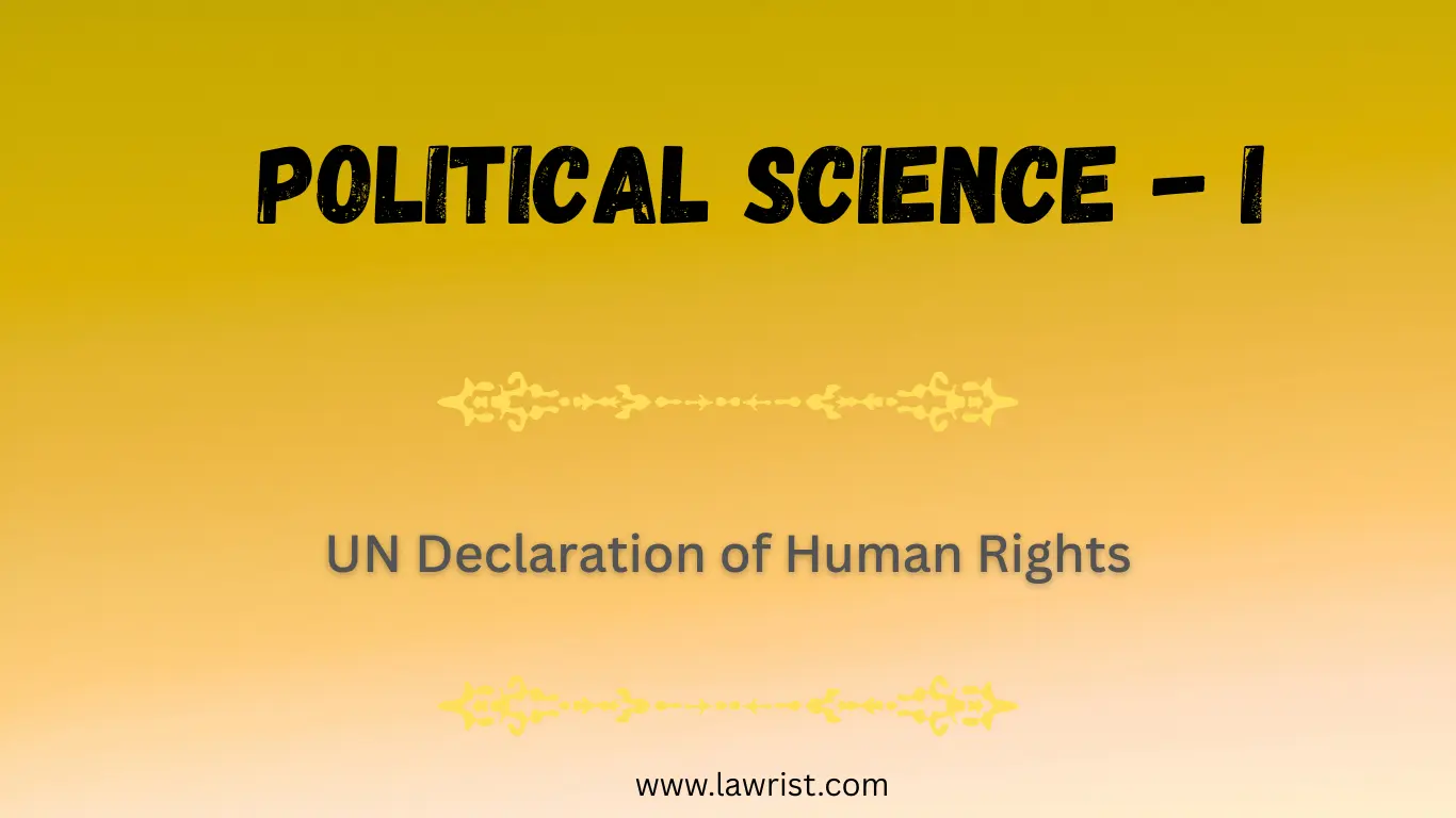 UN Declaration of Human Rights | Political Science
